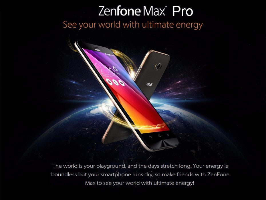 Original ASUS zenfone max pro 2G 32G ROM 5.5 INCH MSM8916 Quad Core Android  5.0 GPS 4G FDD 5000mah big battery Smart cellphone