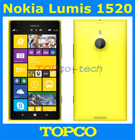 Original Unlocked Nokia Lumia 1520 GSM 3G&4G Windows Mobile Phone 8 Quad-core 2G RAM 6.0'' 20MP WIFI GPS 32GB Dropshipping